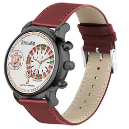 DOUBLERUN Men Dial & Leather Textured Straps Analogue Multi Function Watch H05N19094-picture-14