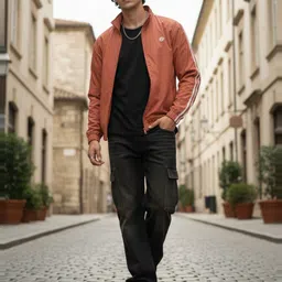 glitchez Mock Collar Side-Striped Bomber Jacket image 5