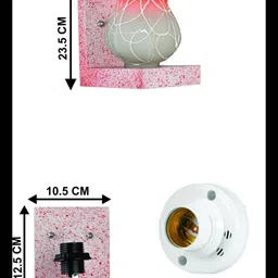 1ST TIME Orange & Cream-Coloured Textured Wood Abstract Shaped Shaped Wall Lamp image 5