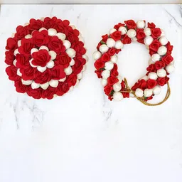 GADINFASHION Set Of 2 Flower Juda Gajra Mogra Bun & Bridal Gajra Hair Accessory Set-picture-24