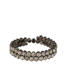 Priyaasi Women Silver-Plated Crystals Wraparound Bracelet-picture-13
