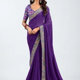 Vipra Designer Pure Georgette Saree with Lace Border-picture-32
