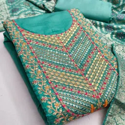 HMP Fashion Embroidered Unstitched Dress Material-picture-33