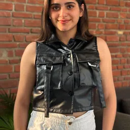 BAESD Women Leather Lightweight Crop Biker Jacket-picture-21