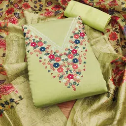 KALINI Embroidered Unstitched Dress Material image 4