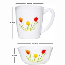 cello Opalware Breakfast Set of 2pcs Milano Mug & 2pcs Bowl image 3