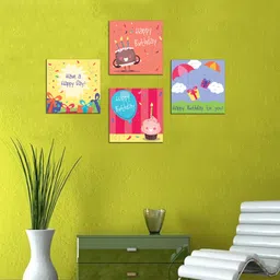 Wens Sparkle Laminated Wall Panels Happy Birthday Print Pack of 4 - Multicolor image 4