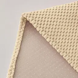 HOUSE OF QUIRK Gold-Toned & White Solid Velvet 4 Seater Sofa Mat image 2