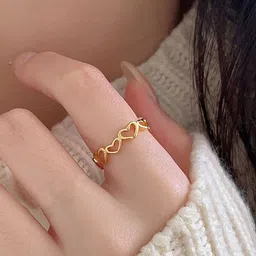 Jewels Galaxy Gold-Plated Anti-Tarnish Finger Ring image 4