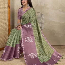 ALTEROUTFIT Floral Tissue Handloom Saree image 5