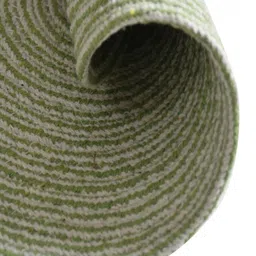 Aura 4-Pcs Green & White Spiral Round Cotton Table Placemats image 4