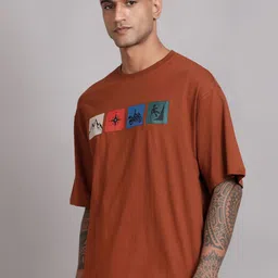 The Roadster Lifestyle Co Graphic Printed Relaxed-Fit Pure Cotton T-Shirt image 3