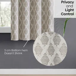 haus & kinder Signature Stonehaven Damask Grey Jacquard Room Darkening Window Curtain image 5