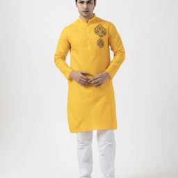 DEVOILER Floral Printed Band Collar Straight Kurta-picture-4