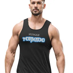3Colors Printed Scoop-Neck Gym Vest VEST-NCUT-HUMN TORANDO-BLK_M-picture-14