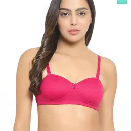 Women Cotton Green,Pink Padded Non-Wired Lingerie Bra Sport wear Gym Crop Tank Top-image-35