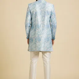 Manyavar Floral Printed Mandarin Collar Straight Kurta With Trousers image 2