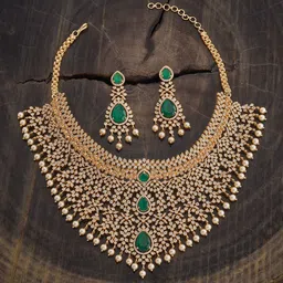 Kushal's Fashion Jewellery Gold-Plated Cubic Zirconia-Studded Jewellery Set-picture-15