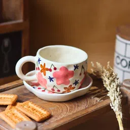 WEAVING HOMES White & Red Printed Ceramic Glossy Mugs Set of Cups and Mugs-image-12