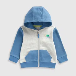 mothercare Boys Antimicrobial Colourblocked Hood Cotton Front-Open Sweatshirt-picture-37