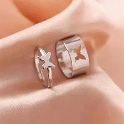 Teeragaj Set Of 2 Butterfly Adjustable Finger Rings-image-79