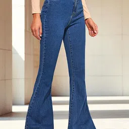 ROBECULT COLLECTION Women High-Rise Light Fade Stretchable Bootcut Jeans image 4