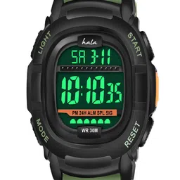 Hala Men Silicon Straps Analogue and Digital Watch Hala-1050-Green image 3