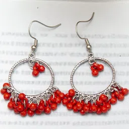 Creative Frogs Red Alloy Earrings image 3
