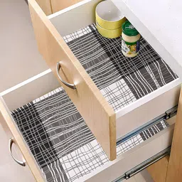 Kuber Industries Black 3 Pieces Printed Shelf Liner image 1