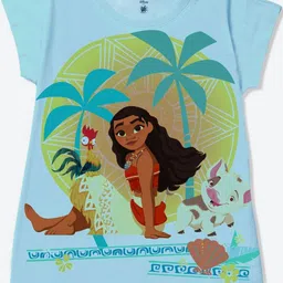 YK Disney Girls Graphic Printed Round Neck Cap Sleeves A-Line Tops-image-1