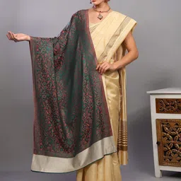 Exotic India Paisley Woven Design Acrylic Reversible Shawl-image-46