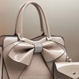 StyleCast Women Textured Structured Bow Detail Handheld Bag with Pouch-picture-12