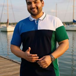 Club York Colourblocked Polo Collar Short Sleeves Cotton T-shirt-picture-43