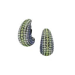 SWAROVSKI Rhodium-Plated Crystals Stone-Studded Half Hoop Earrings image 4