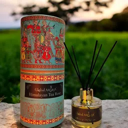 GLOBAL AROMA Blue & Red Himalayan Tea Rose Reed Aroma Oil Diffuser & Sticks 120ml image 4