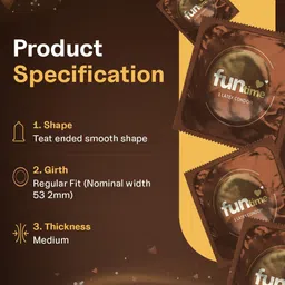 Funtime Set Of 5 Coffee Flavor Dotted & Ribbed Condoms - 10 Pcs Each image 3