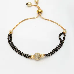 Anouk Gold Plated Artificial Stones Studded & Beaded Mangalsutra image 5