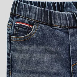 One Friday Boys Blue Classic Regular Fit Low-Rise Stretchable Enzyme Wash Denim Jeans image 2