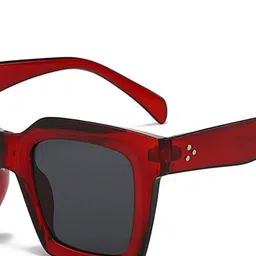 LULU & SKY Women Full Rim style Square Sunglasses with 55727-RED GRAY image 3