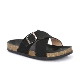 Ifah Women Textured Open Toe Flats with Buckles image 2