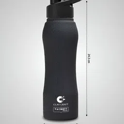CLAY CRAFT Black Stainless Steel Single Wall Water Bottle 750 ml-image-46