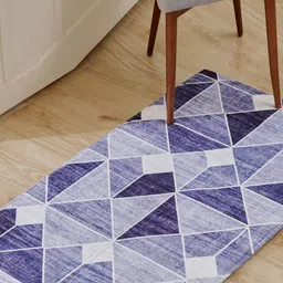 Home Centre Exotica Fayruz Blue Geometric Printed Rectangle Shaped Carpet-image-18