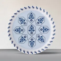 nestroots In Everyday Art Pottery Blue & White Geometric Printed Metal Wall Decor-picture-10