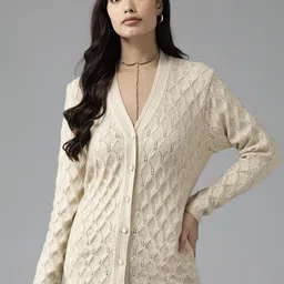 Cayman Women Cable Knit Woollen Cardigan-picture-14
