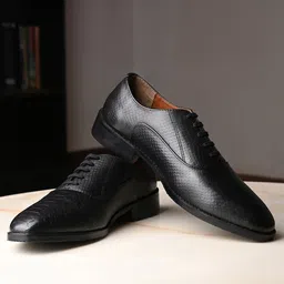 Louis Stitch Men Egyptian Crust Leather Lace-Up Derby Shoes-picture-15