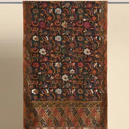 Sangria Black & Brown Woven Design Art Silk Dupatta image 4