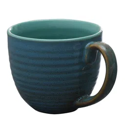 MIAH Decor Blue 4-Pieces Textured Ceramic Cups Set image 4