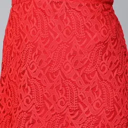 Athena Women Red Lace A-Line Skirt image 5