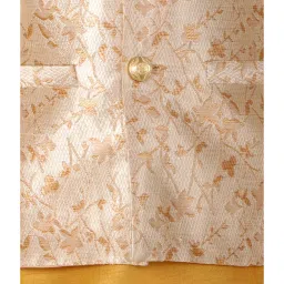 Pro-Ethic Style Developer Kids Gold & Cream Floral Full Sleeves Kurta, Waistcoat with Pyjamas image 5