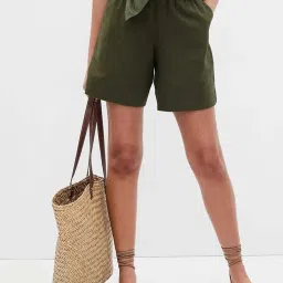 GAP Green Solid Shorts image 1